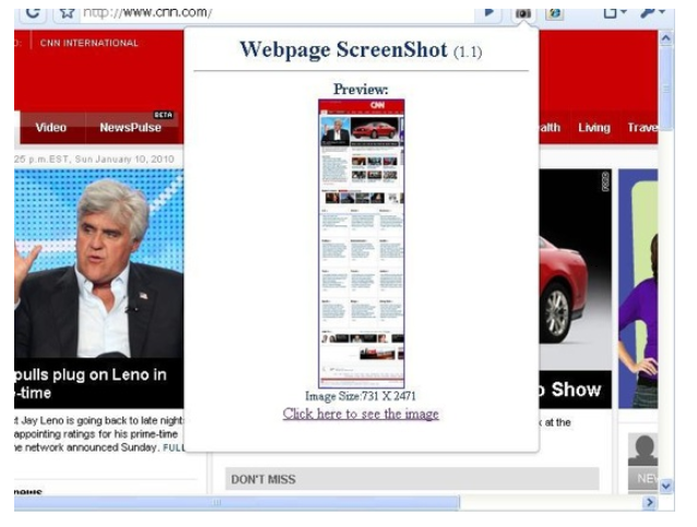 Webpage Screenshot para capturar una página web en imagen