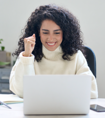 In the photo: a young lady uses an app created with agile methodologies